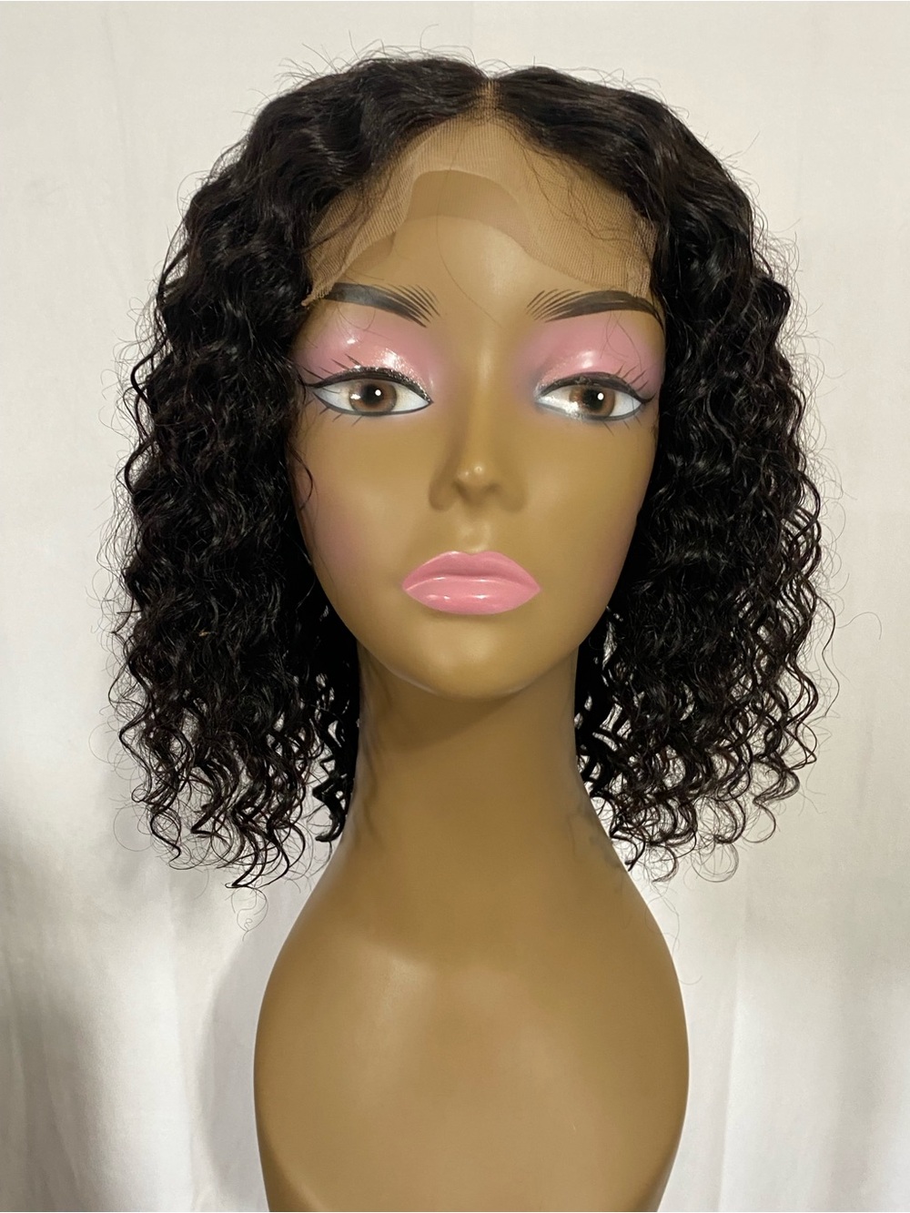 New 10A Deep Wave Human Hair 5x5 Closure Bob Wig 12" 150% Density Wear & Go #B1